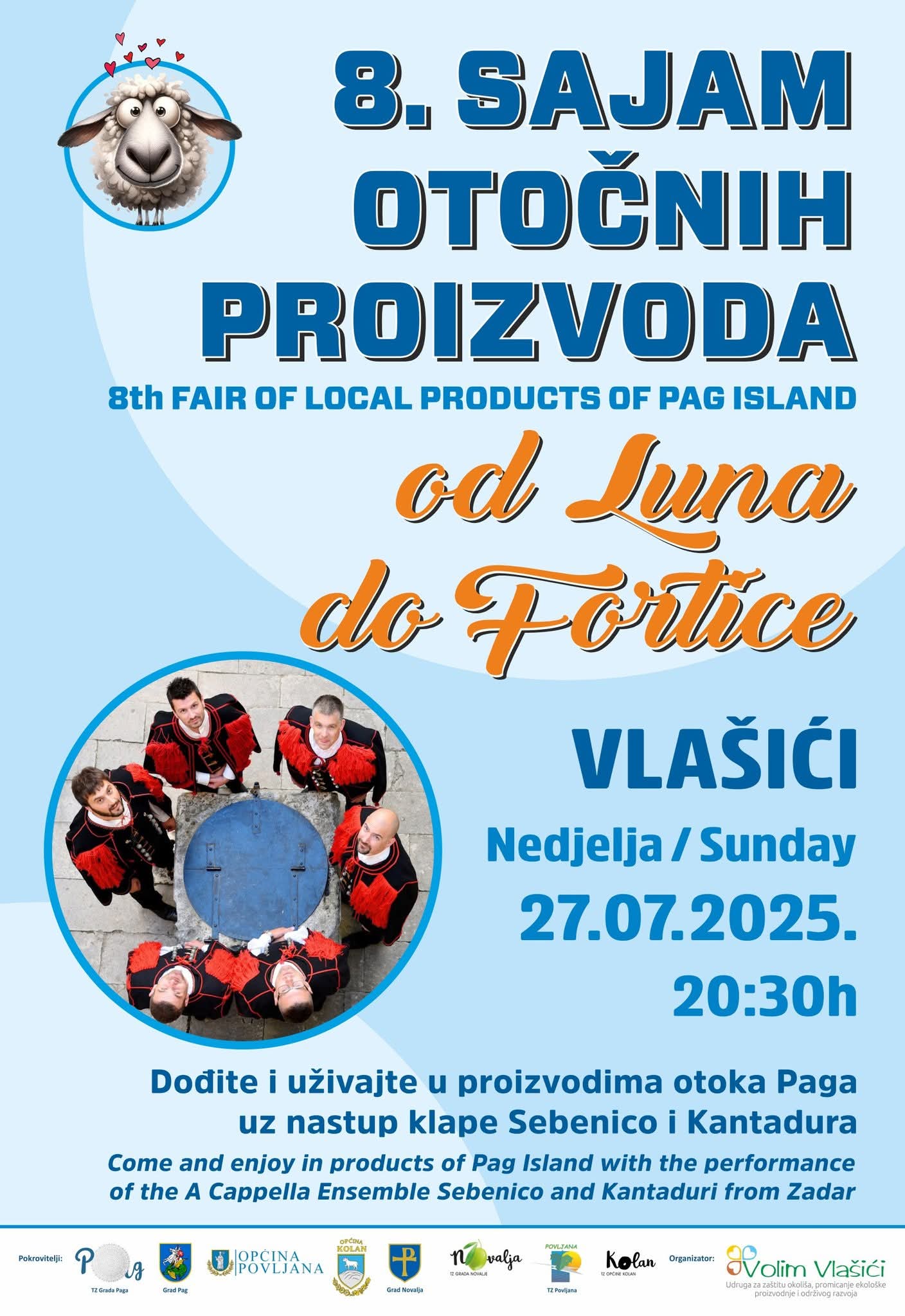 8. Sajam otočnih proizvoda „Od Luna do Fortice“ u Vlašićima – nedjelja, 27. srpnja 2025.