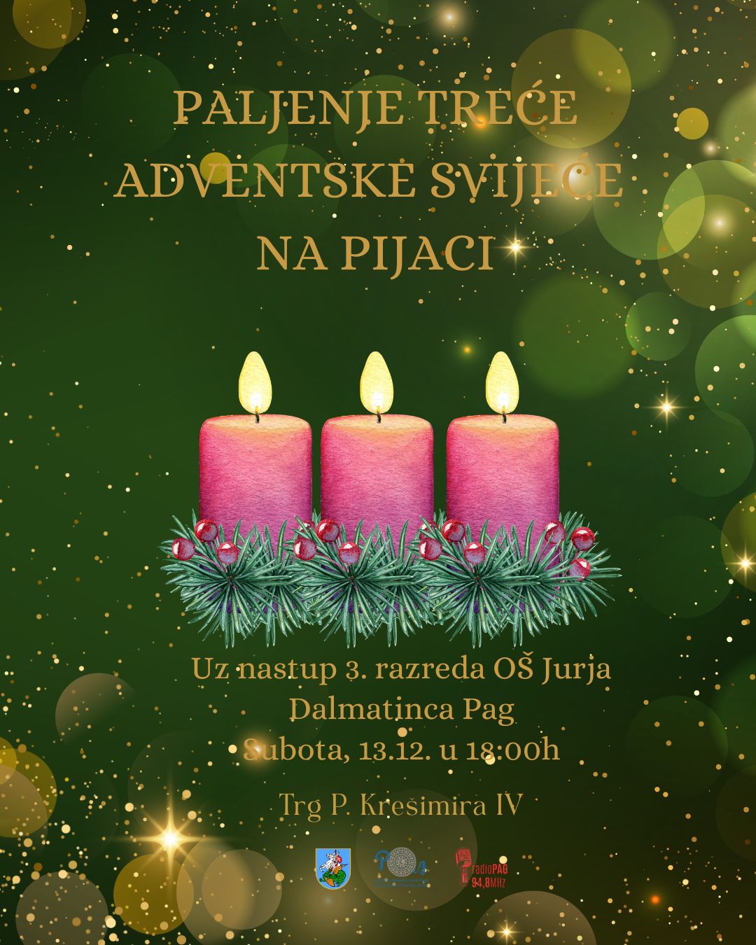 Paljenje treće adventske svijeće, 13.12.